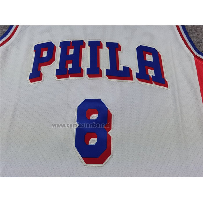 Camiseta Philadelphia 76ers Paul George #8 Association 2024-25 Blanco